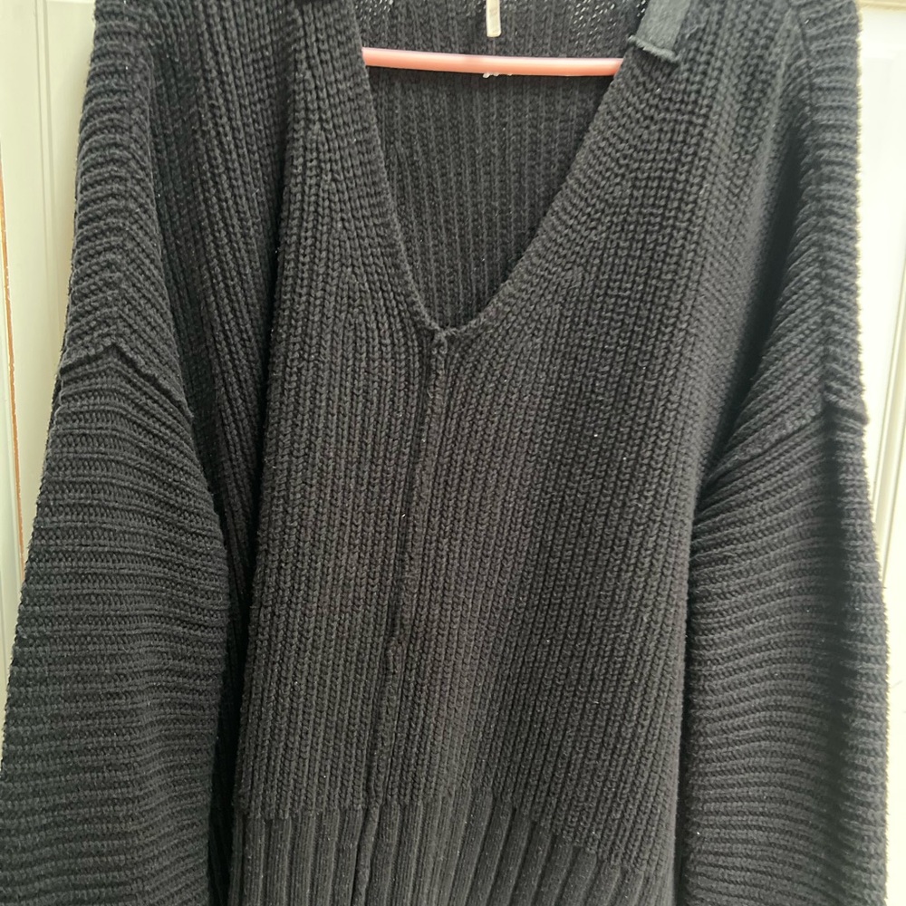 Free People Black Knit Sweater